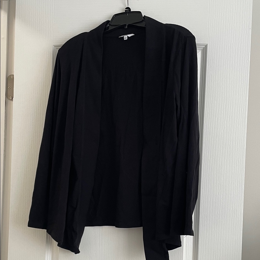 crown & ivy Black Women's Open Cardigan